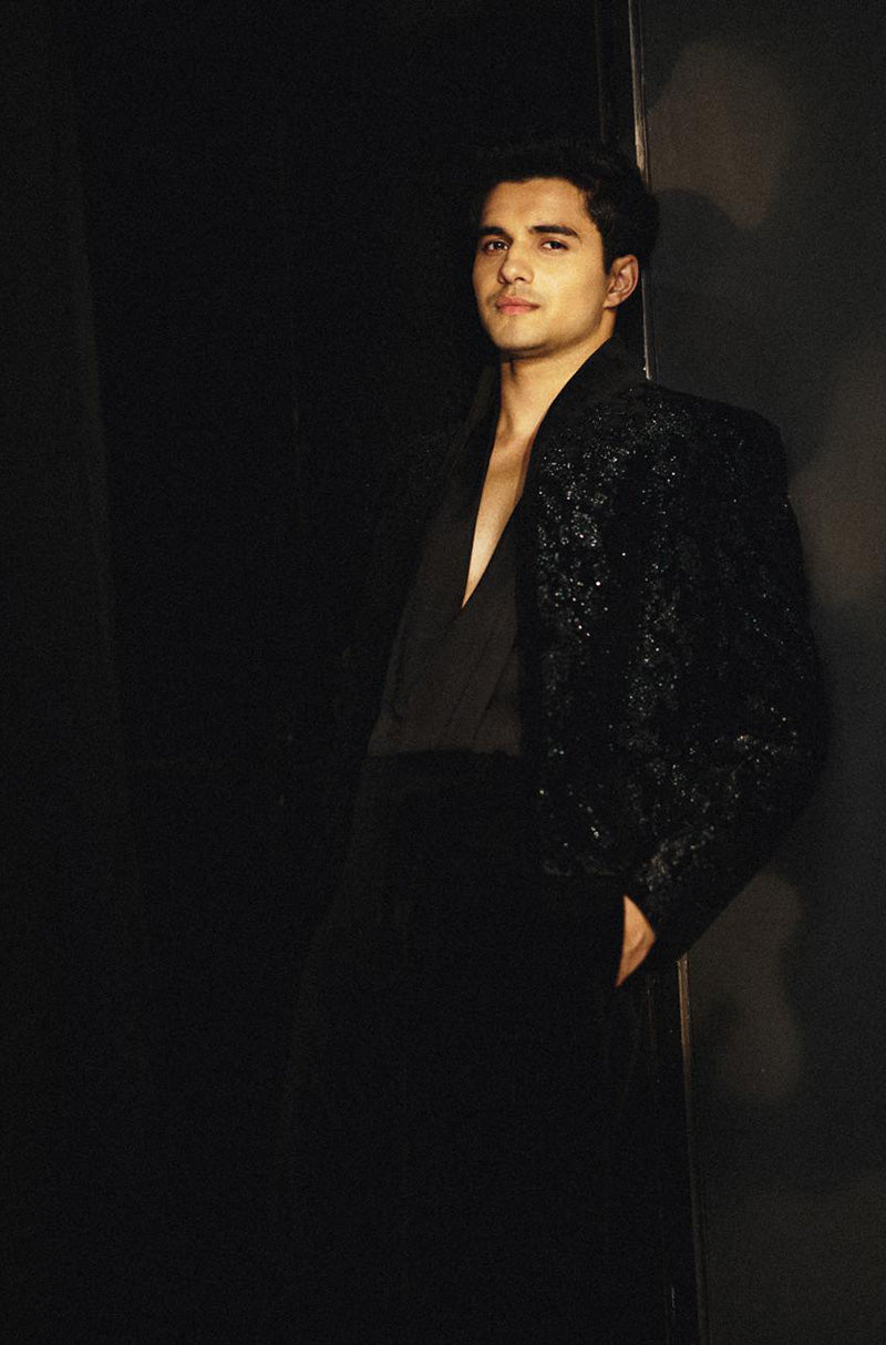 Abhay Verma in our Black Tonal Jacket Set