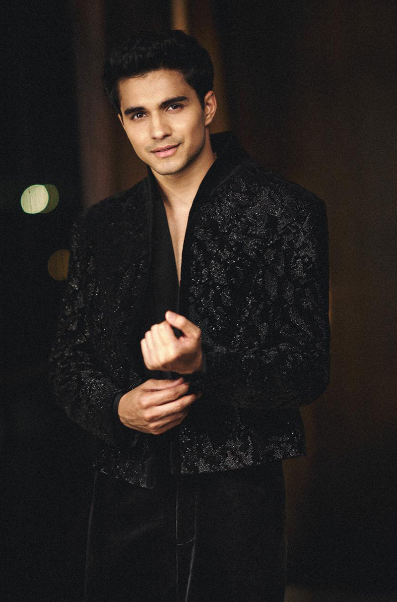 Abhay Verma in our Black Tonal Jacket Set