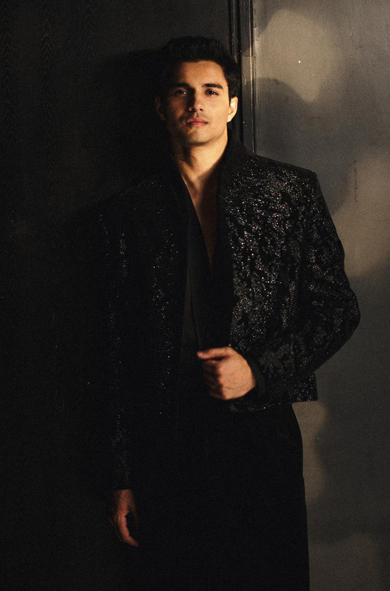Abhay Verma in our Black Tonal Jacket Set