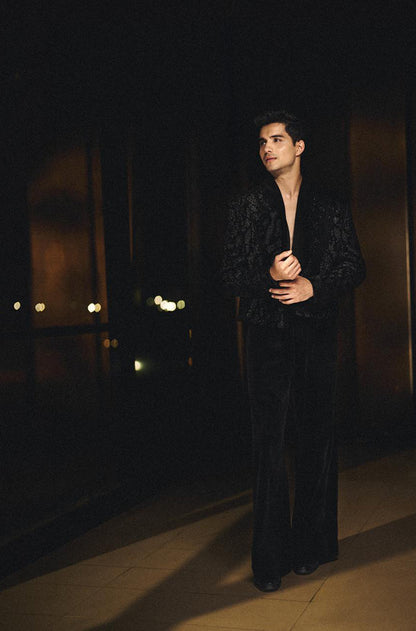 Abhay Verma in our Black Tonal Jacket Set