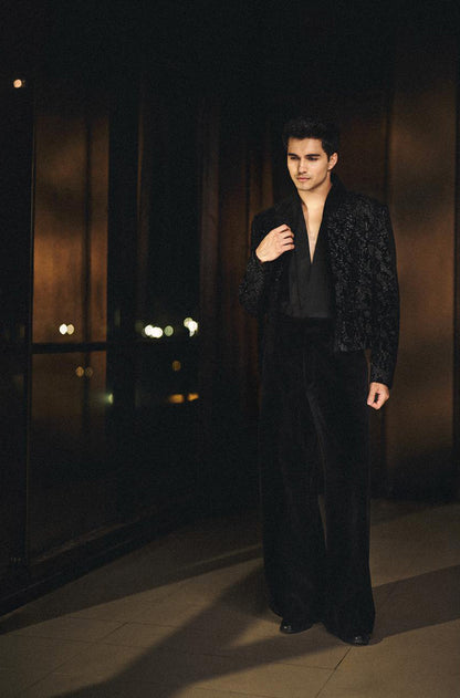 Abhay Verma in our Black Tonal Jacket Set