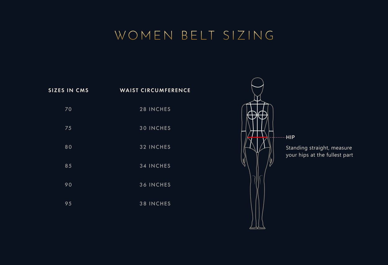 Size chart belts