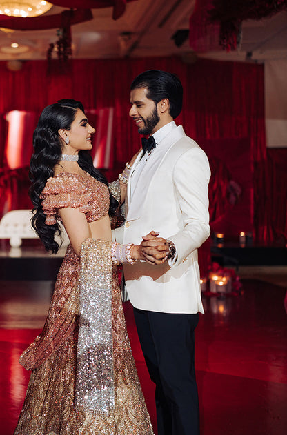 Bride: Rubal Bhangal in our Gold Ombré Embroidered Lehenga Set